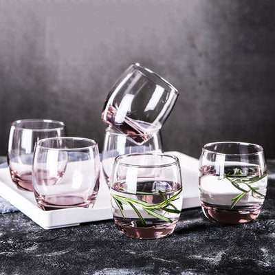 Crystal Pink Color Juice Glasses | Set of 6 | 315 ml