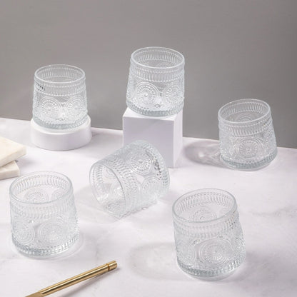 Rotating Fluted Drinking Glasses | Set of 6