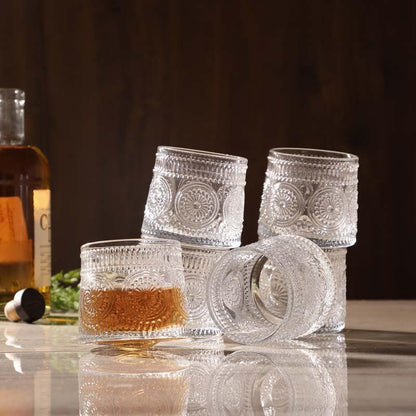 Rotating Fluted Drinking Glasses | Set of 6