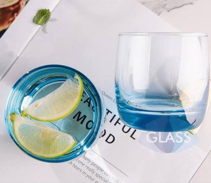 Crystal Blue Color Juice Glasses | Set of 6 | 315 ml