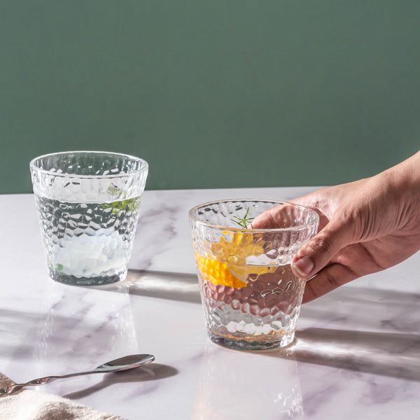 Transparent Pebble Textured Glasses | Set of 6 | 275 ml