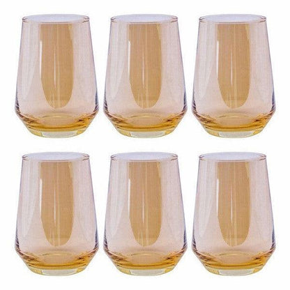 Crystal Amber Color Tumbler | 390 ml