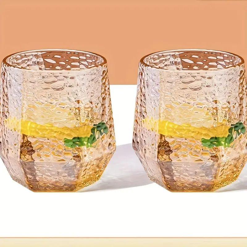 Diamond Shape Pebble Textured Glasses | Set of 6 | 310 ml