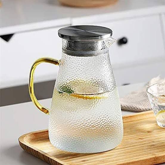 Borosilicate Frosty Jug with Lid For Water or Mocktail Pitcher