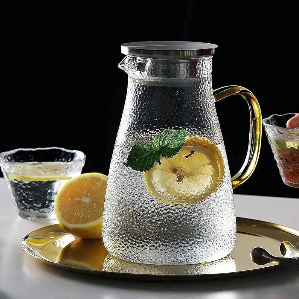 Borosilicate Frosty Jug with Lid For Water or Mocktail Pitcher