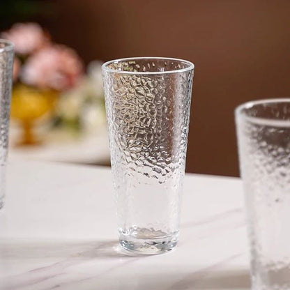 Transparent Pebble Textured Tumbler | Set of 6 | 333  ml