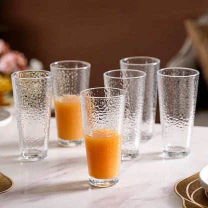 Transparent Pebble Textured Tumbler | Set of 6 | 333  ml