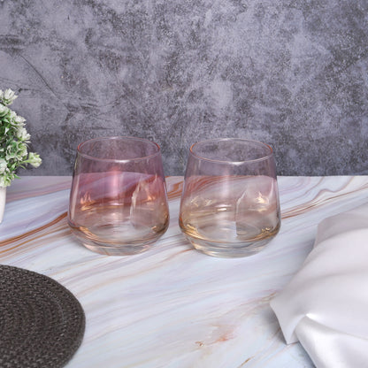 Short Drink Glasses in Gradient Pink Color