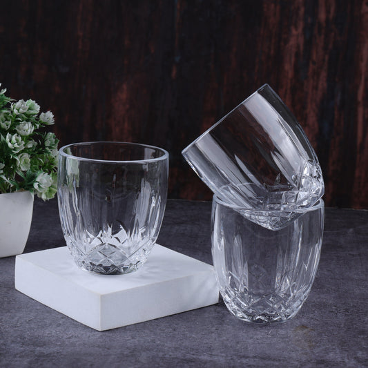 Set Of 6 Criss-Cross Design Juice Glasses 200 ML