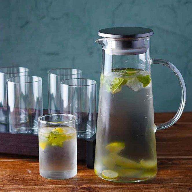 Tranparent Lemon Jug Set with 6 Glasses