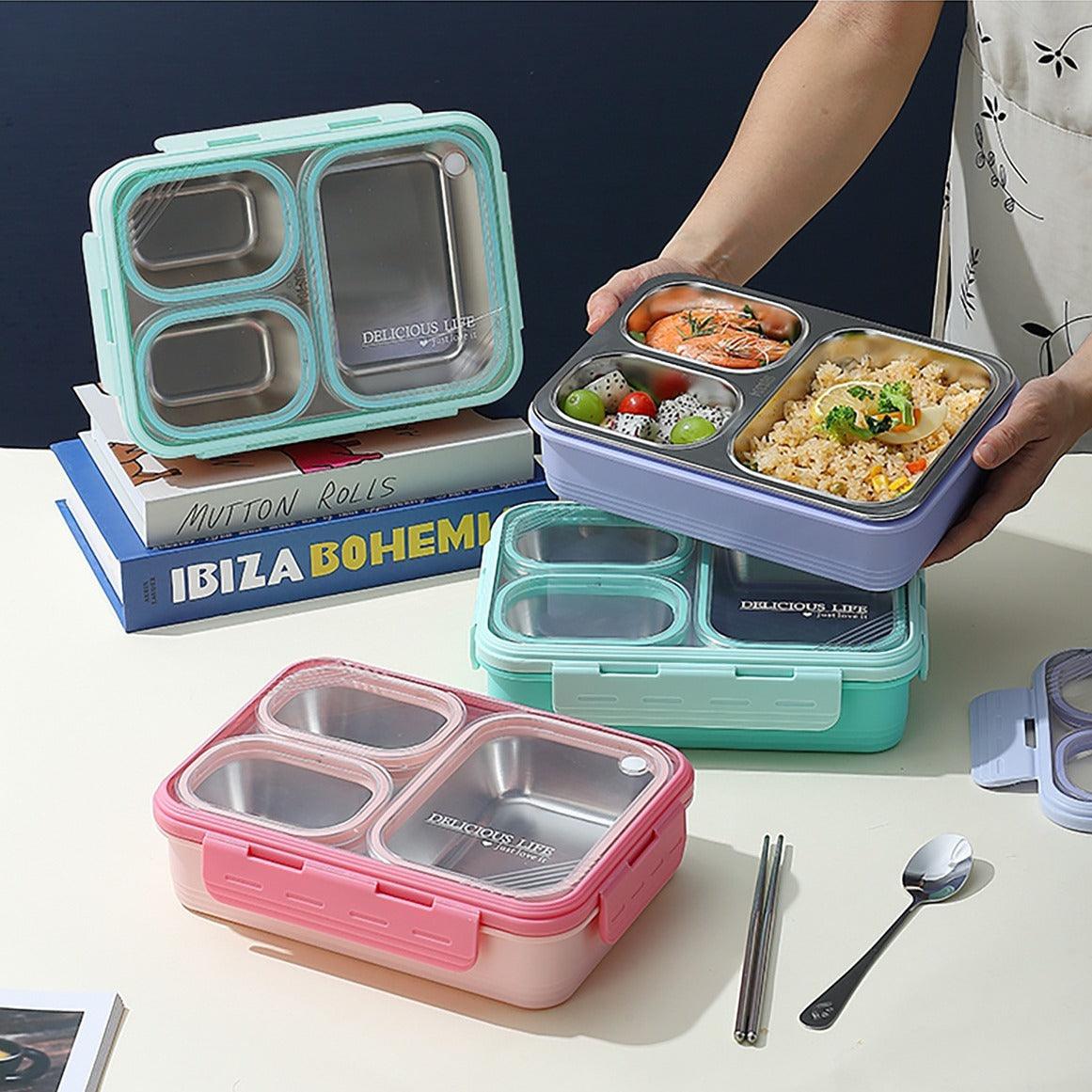 100% Leak Proof Stainless Steel Lunch Box | Amora Crockery