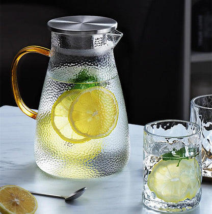 Borosilicate Frosty Jug with Lid For Water or Mocktail Pitcher