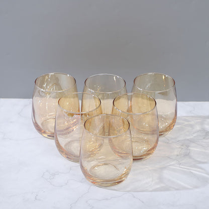 Amber Color Juice Jug Set with 6 Glasses