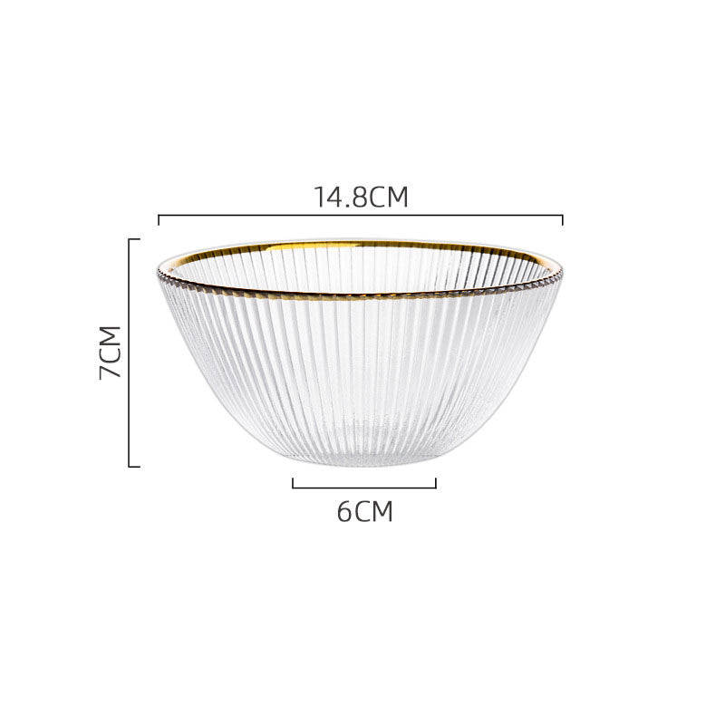 Set of 6 Gold Lining Crystal Clear Bowls 130 ML