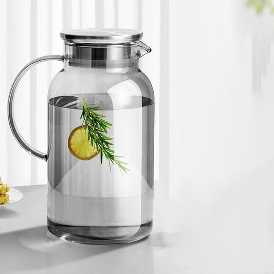 Smokey Grey Color Borosilicate lemon Jug with Lid