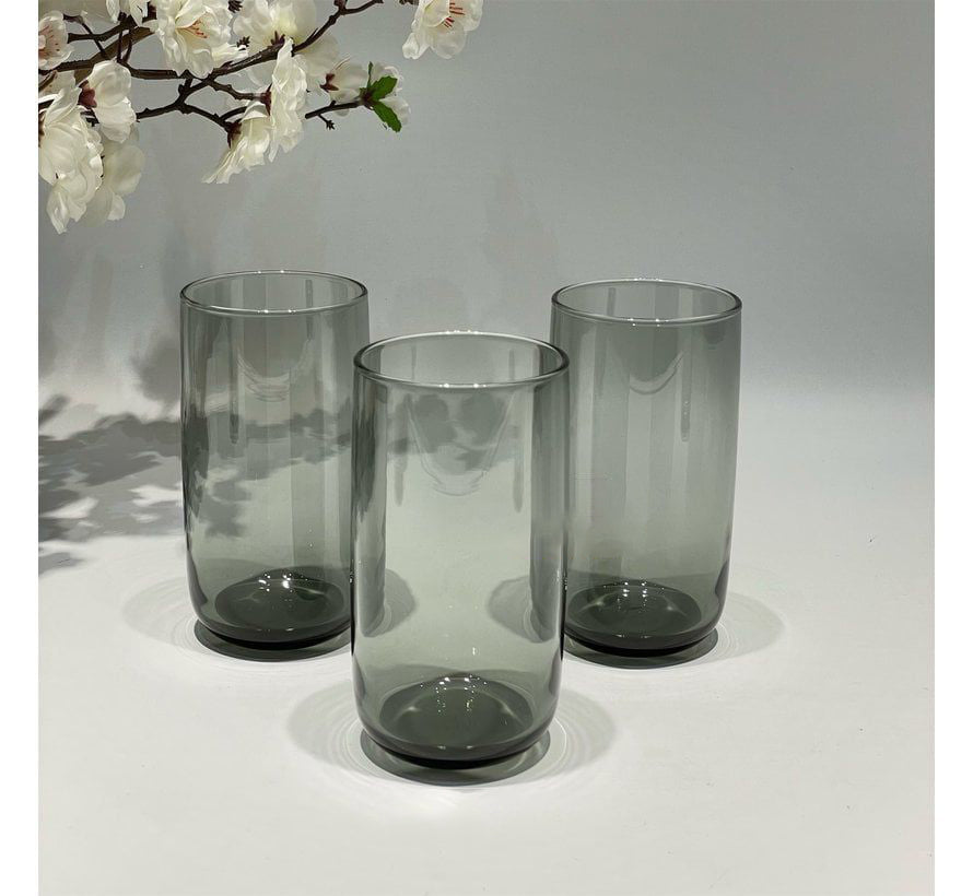 Smokey Grey Crystal Glass | Set of 6 | 280 ML