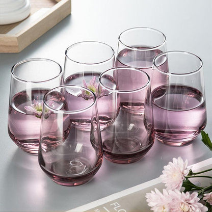 Crystal PinkColour Tumbler 390ml ( Set of 6 ) - Amora Crockery