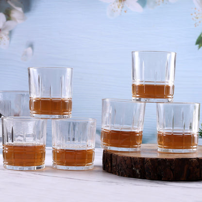 Europian Cross Cut Whisky Glass ( Set of 6 ) - Amora Crockery
