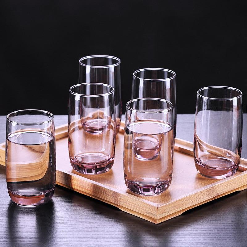 Rose Crystal Mauvish pink Colour Tumbler 290ml ( Set of 6 ) - Amora Crockery